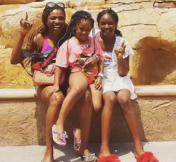Beautiful Photo of Annie Idibia and Her Daughters as they Vacation in Dubai